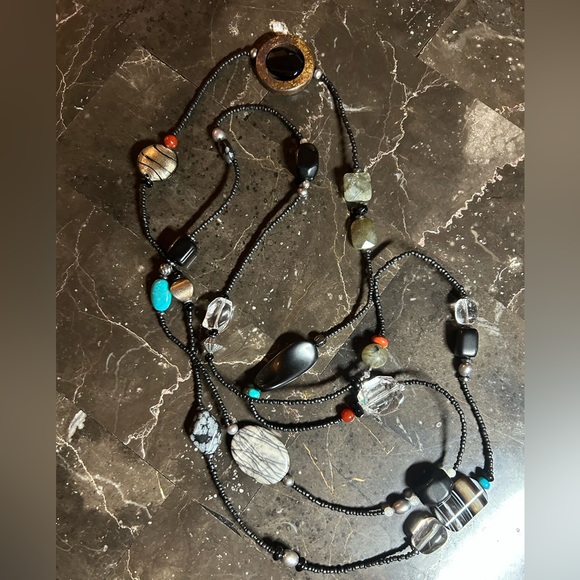 Silpada Boho, Agate Bronzite, Hematite, Freshwater Pearl Necklace - Picture 2 of 3